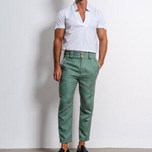 NWOT ORTTU Green Tweed Giovanni Unisex Pants.  SZ S